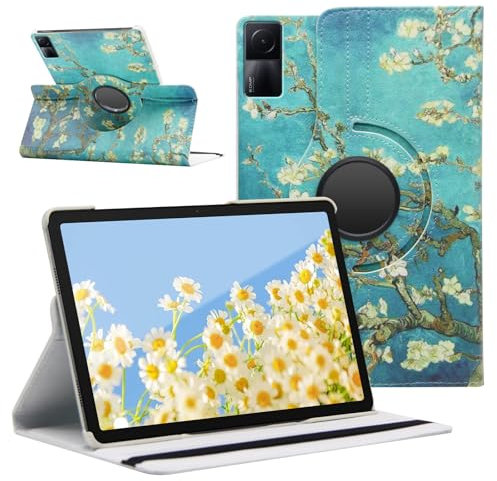 SWEIMEN Giratoria Funda para Xiaomi Redmi Pad SE Tableta, Giratoria 360 Grados Cover, Función Soporte Case