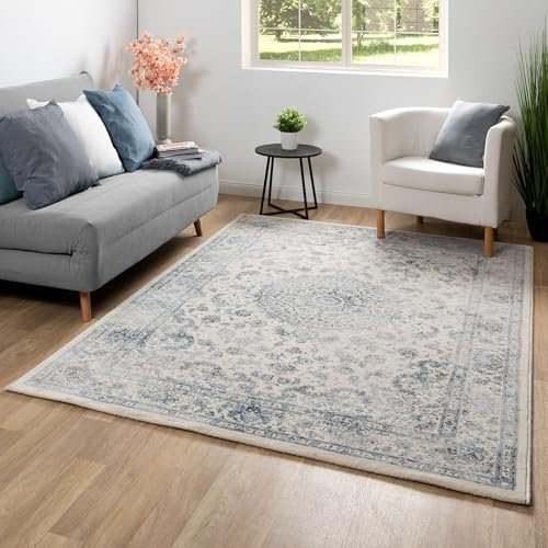 Steffensmeier Wohnzimmerteppich Classical Quality | Wohnzimmer | Beste Qualität | Orientalisch | Täbris Creme, Größe : 133x195 cm