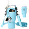 Stanley Cup Bag 1.2L / 40 oz - Practical Carry Bag with Mobile Phone Pocket, Keychain & Adjustable Strap for Outdoor, Office, Travel and Sports (Sky Blue)