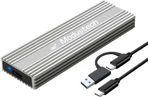 ModusTech 1TB External SSD NVMe– USB 3.2 Gen 2 | Up to 2300MB/s | Slim & Ultra Fast | 3-Year Warranty | M.2 Portable External Solid State Drive 1TB for Mac, PS5, Xbox Series Laptop & PC iPhone 15/16
