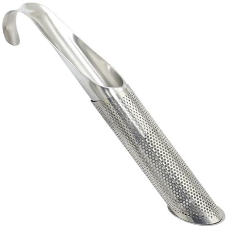 Infusore per tè in acciaio inox di alta qualità con gancio per appenderlo, filtro per foglie sfuse montato su tazza, universale, per tazze e tazze, facile da pulire, imbuto per tè caldo e freddo