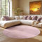 SIMPEX Runder Teppich Rosa 160 cm Kurzflor Teppich Waschbar, rund, weich & rutschfest, modern einfarbiges Design für Wohnzimmer, Küche Schlafzimmer, & Kinderzimmer
