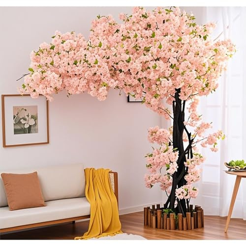 Albero di ciliegio artificiale, sfondo con fiori finti per interni, decorazione per matrimoni, fiori di ciliegio rosa giapponesi