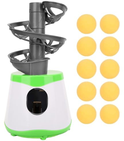 Table Tennis Serve Machine, Portable Table Tennis Trainer Automatic Launcher Robot with 10 Balls for Beginners