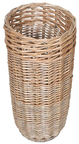 Amosfun Decorativo y Fácil de Limpiar de Ratán Gran Capacidad Cesta Espaciosa Soporte para Bastones Adecuado para Entrada y Salón