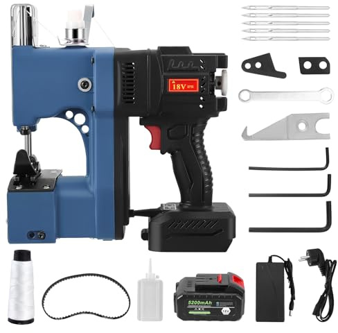 Yapasopu portatile macchina da cucire 5.2Ah cucitrice per tessuti taglia e cuci macchina da cucire 18V 14000RPM professionale per sacchetto di plastica di carta di riso con sacco di pelle di serpente.