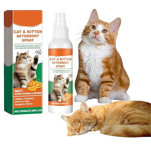 Cutiolly Spray Anti-griffure pour Chat,100ml Spray éducateur pour Chatons,Spray Dissuasif Chats,Cat Training Spray,Spray Anti-Griffure,Protège pour Rideaux, canapés, Tapis, Meubles, Pieds de Tables