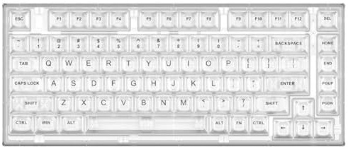 UQgrtMrTz Interruttori meccanici di ricambio per tastiera compatibili con la tastiera meccanica trasparente con guarnizione cablata sostituibile a caldo X75 Bianca 82(Transparent White)