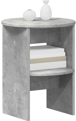 vidaXL Seitenschrank 2 pcs Betongrau Ø40 x 50 cm Holzwerkstoff, Wohnzimmer, rechteckige Aufbewahrung, moderner Sideboard, robuster Schrank, feuchtigkeitsbeständig, platzsparend