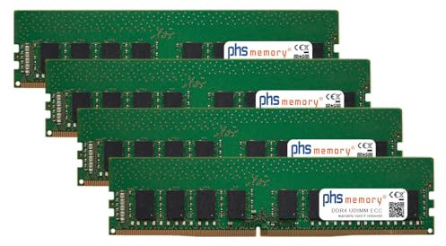 PHS-memory 32GB (4x8GB) Set RAM modulo Compatibile con dell Precision 3630 Tower DDR4 UDIMM ECC 2666MHz PC4-21300E