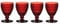 Villeroy & Boch Boston Coloured - Set di 4 bicchieri da acqua, 400 ml, colorati con motivo sfaccettato, in cristallo per bevande analcoliche, lavabili in lavastoviglie, colore: rosso
