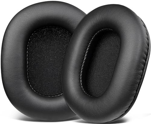 SOULWIT Cuscinetti di Ricambio per Sony MDR-7506 MDR-V6 MDR-V7 MDR-CD900ST Monitor Cuffie, Cuscinetti Auricolari con Pelle Proteica Più Morbida, Schiuma ad Alta Densità-Nero