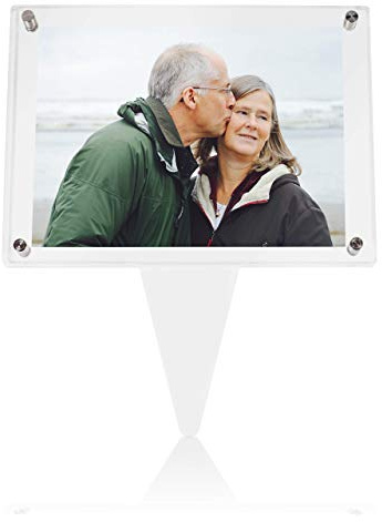 SimpleView wasserdichter Bilderrahmen, 12,7 x 17,8 cm, Gedenkgeschenke, Friedhofsdekorationen für Grab, Grabdekorationen für Friedhof, Bilderrahmen, Trauergeschenk (transparent)