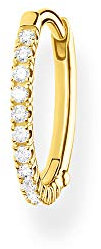 Thomas Sabo Einzel Creole weiße Steine vergoldetes Silber CR657-414-14