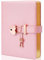 TIEFOSSI Heart-Shaped Lock Diary with Key, Pink Diary with Lock for Girls, B6 Leather Locking Journals for Women, 5.3 x 7 Inch, Gold Gilded Edges
