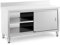 Royal Catering Arbeitsschrank Edelstahl 150 x 60 x 85 cm Aufkantung 500 kg Tragkraft Gastro Edelstahlschrank