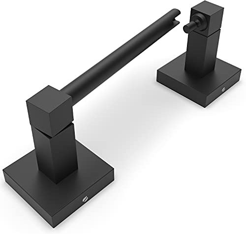 Ruacq Toilet Paper Holder Matte Black Double Post Pivoting Square Tissue Holders Roll Holder Hangers Toilet Paper Stand Stainless Steel and Zinc Alloy Modern Wall Mounted