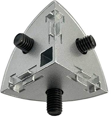 10x Eckverbinder 3-Weg rund 4040 Nut 8 3D Aluminium Profil Verbinder mit Schrauben und Kappe Aluprofil-Zubehör