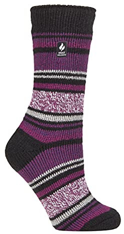 HEAT HOLDERS - Damen Extra Warm Innen Flauschig Thermosocken für Geschenk | Socken für Winter (DE/NL/SE/PL, Numerisch, 37, 42, Regular, Regular, Schwarz (Barcelona))