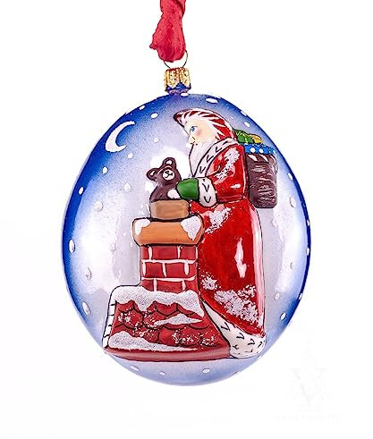 Vaillancourt Folk Art Jingle Balls™ Weihnachtsmann auf Schornstein