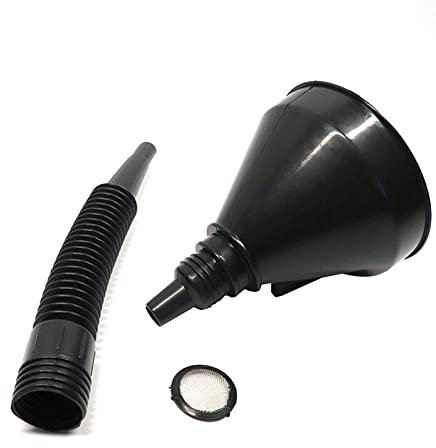 Wudaizhi Entonnoir De Carburant Noir Direct avec Poignée, Funnels en Plastique Filtre De Voiture Filtre D'essence Spouplement Flexible pour L'entonnoir De Ravitaillement sur l'eau Pétrolière