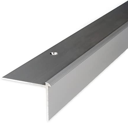 PROVISTON | Treppenkante | Aluminium eloxiert | Silber | Breite 40 mm | Höhe 30 mm | Länge 1000 mm | Gebohrt | Treppenkantenprofil | Treppenwinkel | Winkelprofil | Kombiwinkel | 1 Stück