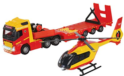 Majorette - Grand Series - Camion Volvo + Hélicoptère de Police - 35cm (Echelle 1/43ème) - Sons et Lumières - Dès 3 Ans - 213716000002