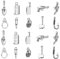 DanLingJewelry 100Pcs 10 Styles Tool Charms Knife Spade Axe Grenade Charms Vintage Charms for Jewelry Making DIY