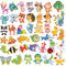 O-Kinee 40 Stück Diamond Painting Kinder, 5D DIY Diamant Aufkleber, Diamond Painting Sticker Set, Tier Diamant Painting für Mädchen Junge Spielzeug Weihnachten Kindertag Geschenke Geburtstagsgeschenk