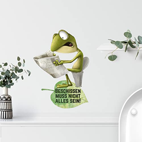 Sunnywall Frosch Spruch Wandsticker Wandtattoo Wandbild Aufkleber Bad Wandaufkleber Badezimmer WC