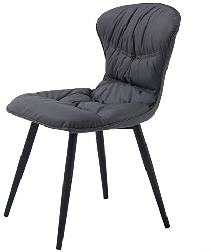 AZAARA Barhocker aus Metall, Moderne Küche, Insel, Esszimmer, Stuhl mit Rückenlehne, PU-Leder, Sitz und Eisenbeine, Büroarbeit, Arbeitshocker (Farbe: Dunkelgrau) Dignified