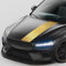 Finest Folia Rennstreifen Auto Aufkleber 120x25cm für Motorhaube Motorrad Bus Sticker Kfz Zubehör Tuning Dekor Design Folie Racing Streifen Dach KX079 (08 Gold)