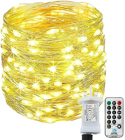 Lezonic Fairy Lights Plug in, 25M 220LED Copper Wire Fairy Lights, Low Voltage String Lights Mains Powered for Indoor/Outdoor, Bedroom, Garden, Wedding, Party, Christmas Decoration (Yellow)