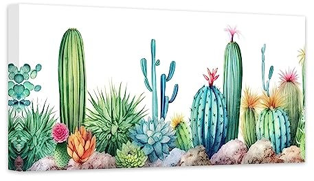 CCWACPP Poster Cactus Succulente Tropicale Botanico Stampa Su Tela Fiori Di Piante Verdi Quadro Quadri 20x40 cm