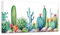 CCWACPP Poster Cactus Succulente Tropicale Botanico Stampa Su Tela Fiori Di Piante Verdi Quadro Quadri 20x40 cm