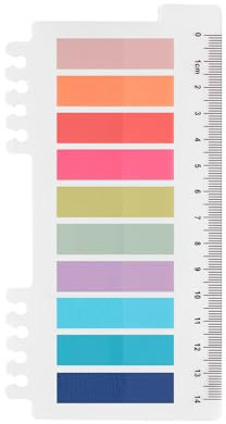 Selbstklebende Notizzettel mit Lineal Haftstreifen-200 Stück von Ordinate-Haftnotizen Tabs für Lesezeichen,Studium, Büro, Schulplaner Memo (J-Vibrant Summer)