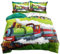 Cartoon Zug Muster Kinder Bettwäsche 90×200, 3D Bettlaken Geeignet Für Kinder Jugen, Bettbezug Set, Mit 1x Kissenbezug 80×80cm (A2,135x200+80x80x2)