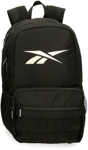 Reebok Malden Rucksack mit Doppelfach, Schwarz, 33 x 45 x 16 cm, Polyester, 23,76 l, Schwarz, Talla única, Rucksack mit doppeltem Fach