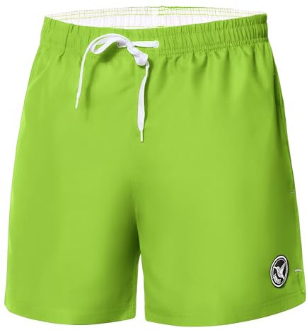 Ladeheid Costume Uomo Mare Corto con Taschino, Medium Drawstring, Fodera in Rete, Costumi da Bagno, Boxer per la Spiaggia, la Piscina e Il Surf LA40-198 (Verde Chiaro, M)