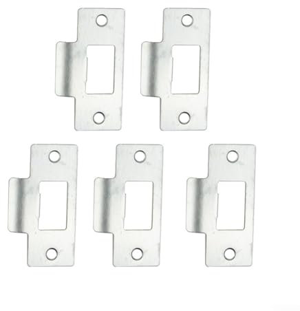 para 69 * 37,5 * 0,8 mm placa de golpeador de repuesto, ajustable de piezas placa de golpe de puerta de acero inoxidable cromado estándar de repuesto tubular (5 piezas)