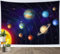 LB Wandteppich Schwarze und violette Galaxie Wandtuch Planeten Sonne im Solar Stytem Wandbehang Weltraum-Szenerie des Universums Tapisserie für Wohnzimmer Schlafzimmer Wohnheim Wanddeko,200x150cm