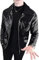 Glänzendes schlankes metallisches Herren-Mantel schlank PVC mit Reiß Verschluss Baseball-Jacke Biker Jacke glänzendes schlankes dehnbares Oberteil (Schwarz,M)