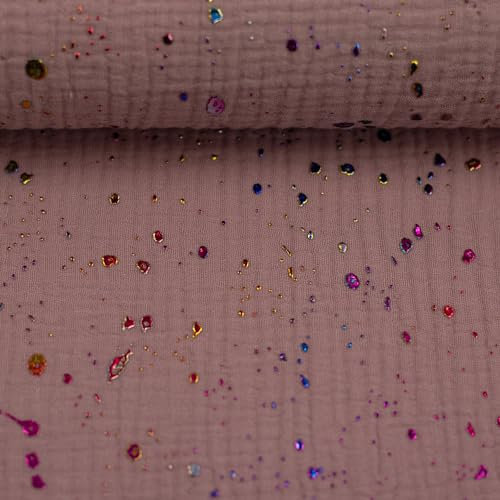 Musselin mit Sprenkel ROSARIO von Swafing Öko-Tex Standard Klasse 1 Stoffe Meterware Sommerstoffe Bekleidungsstoffe (Altrosa)