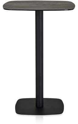 UNO Bartisch 70 x 70 x 105 cm Keramik Tischplatte Schwarz, Küchentisch, Küchentresen, quadratischer Stehtisch, Säulengestell Eisen, UV Beständig, Fleckenresistent, pflegeleicht