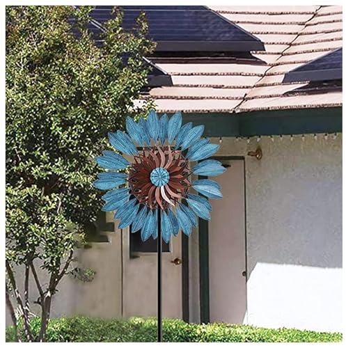 MeLtor Windrad Metall 213cm Groß, Windrad Groß FüR DraußEn XXL, WindräDer FüR Terrasse Und Garten