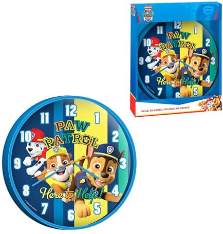 Paw Patrol Wanduhr, Klassisches Geräuschloses Rundes Design, Kinderuhr, Kinderzimmer Dekoration, Geschenk für Jungen