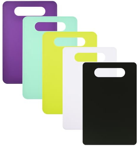 5 taglieri in plastica, 29 x 19 cm, tagliere per la colazione, in plastica, antiscivolo, antibatterico, set di taglieri per verdure da cucina, frutta, carne