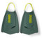 Arena Powerfin Pro II Schwimmflossen, Unisex, für Erwachsene, Damen und Herren, Silikon, Kurze Blattflosse, Links-rechts angepasst, Größen 38–39, Dunkelgrün/Hellgrün (Sage/Arctic Lime)