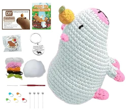 Missmisq Tiere Häkelset Für Anfänger Komplett Häkelset Für Anfänger Tiere Häckeln Stricken Für Anfänger Capybara Häkelset Handnähnadel Stichmarkern Starters Häkeln Tiere Set Für Erwachsene Kinder