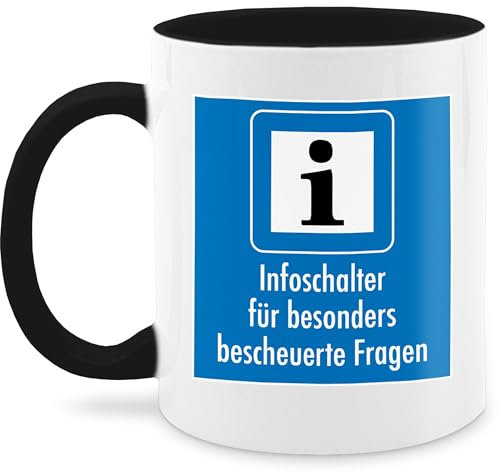 Tasse Tassen 325ml - Kollegen - Infoschalter für besonders bescheuerte Fragen | Infoschalter für dumme Fragen | Scherzartikel Büro | Lustiges Geschenk Büro | Wichtelgeschenk Arbeit - 325 ml